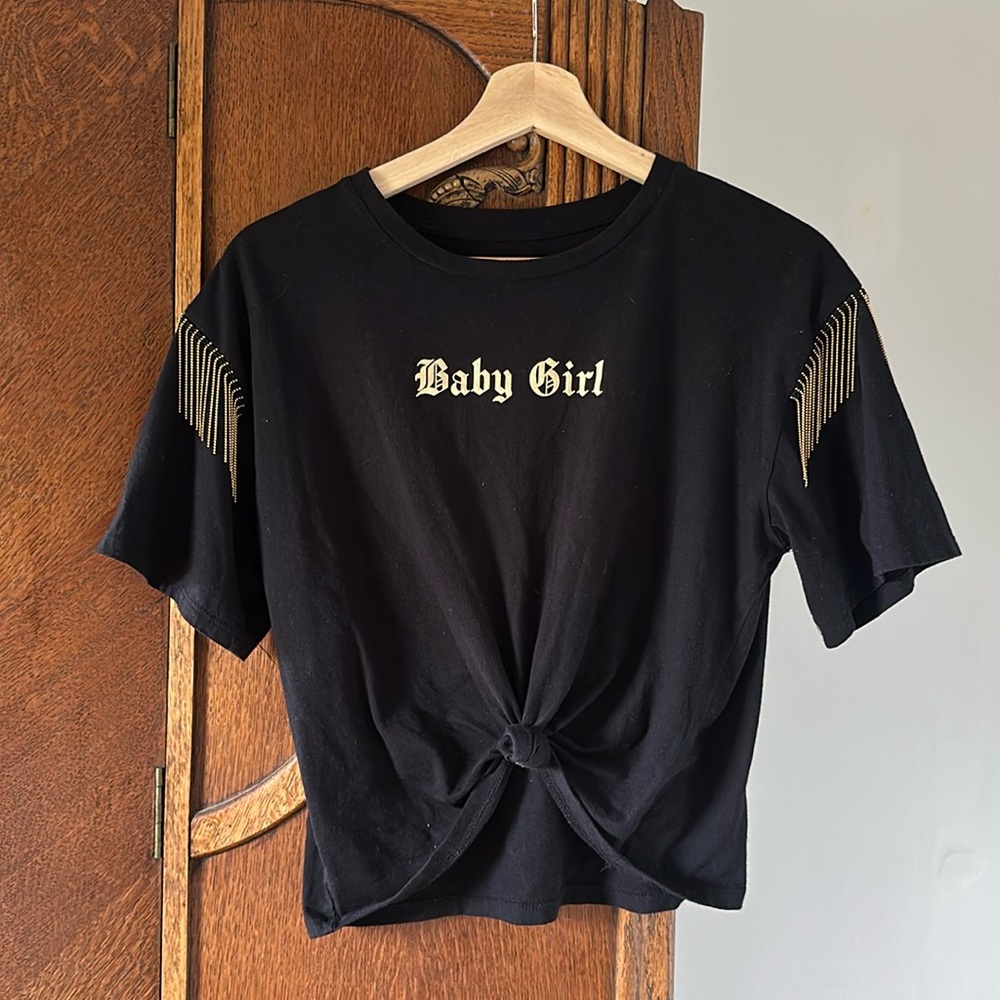 Organic Generation Baby Girl Fringe Knotted Tee
